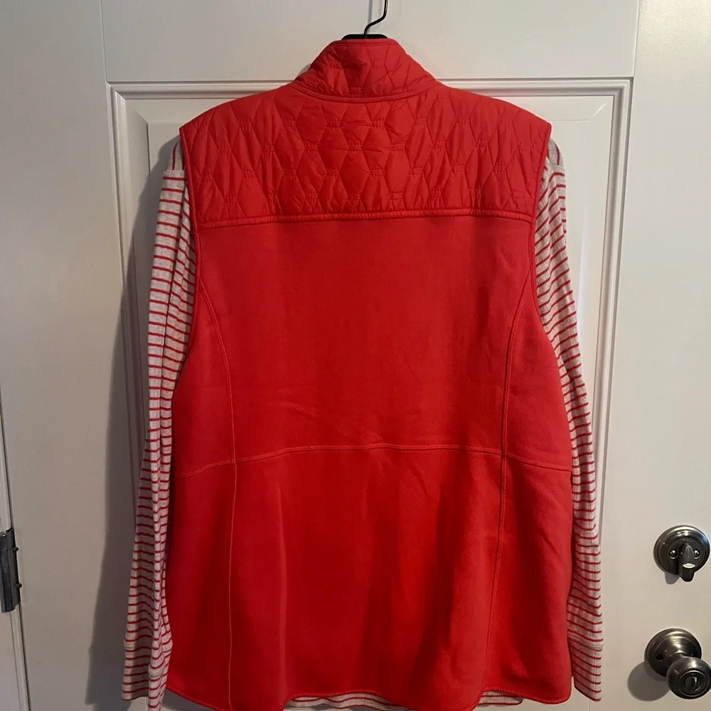 Talbots Orange Quilted Vest Lightweight Stand-Up Collar - Picture 2 of 13